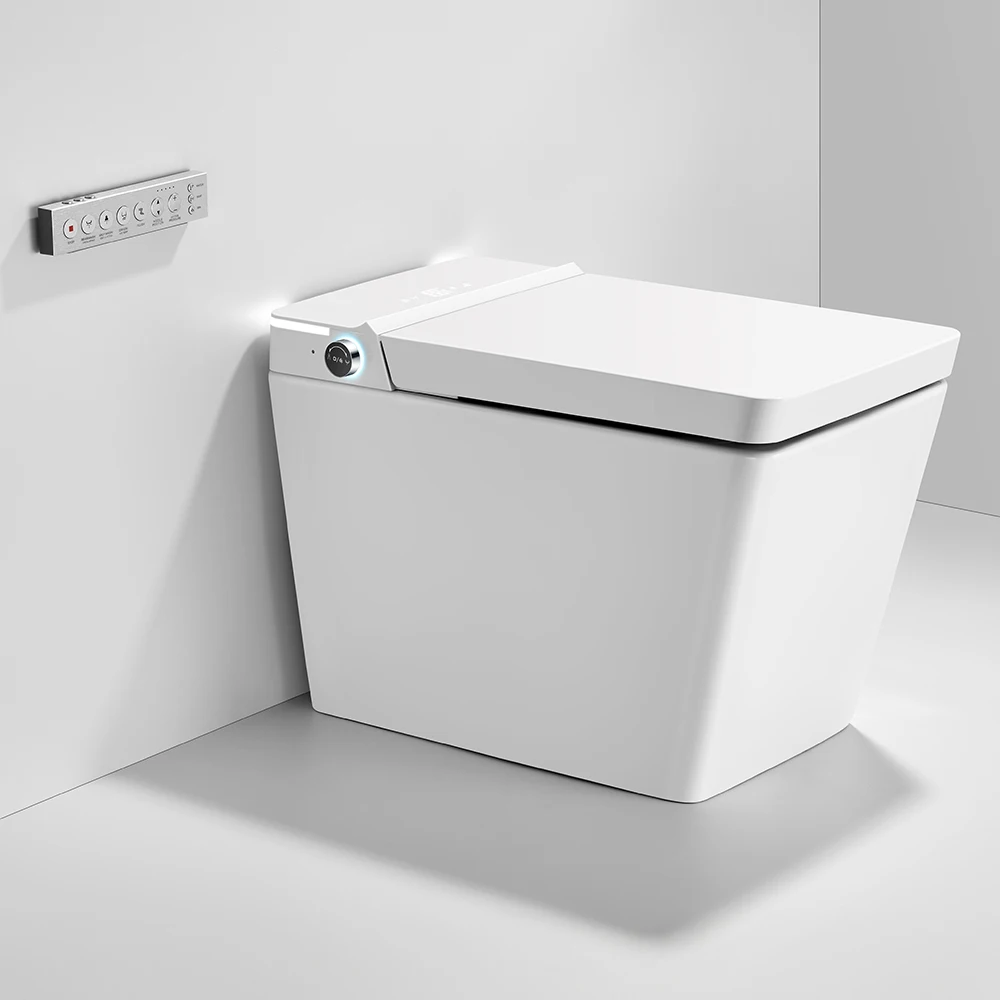 High Quality Energy Saving Heated Seat Automatic Smart Toilet With Bidet Function, Remote Control