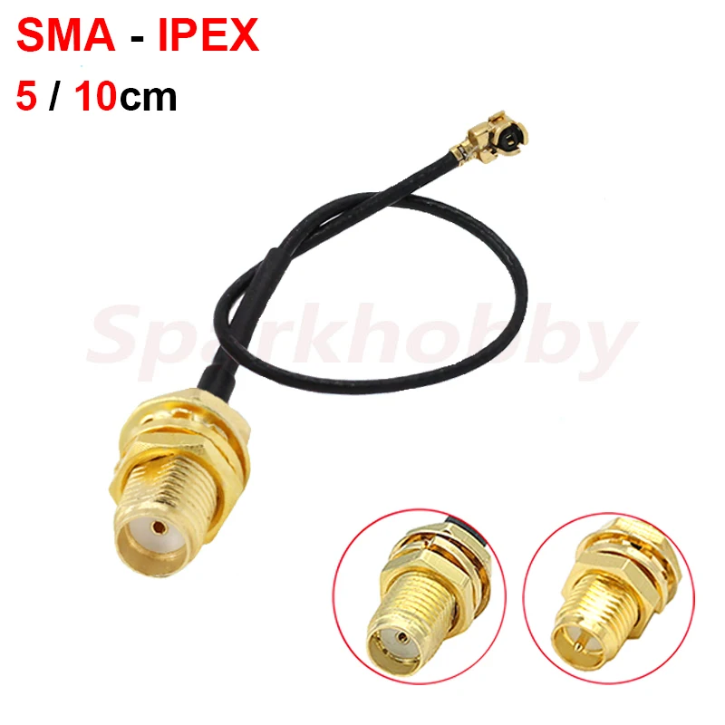 2Pcs อะแดปเตอร์ SMA ด้ายภายนอกด้านใน/ด้านในเข็มถึง IPEX 5/10ซม.113สำหรับ Traversing Drones VTX SMA เสาอากาศ