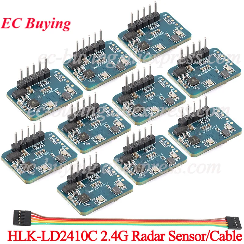 10Pcs/1pc HLK-LD2410C LD2410C 24G mmWave FMCW Millimeter 5M Wave Human Presence Status Radar Sensor Motion Detection Module