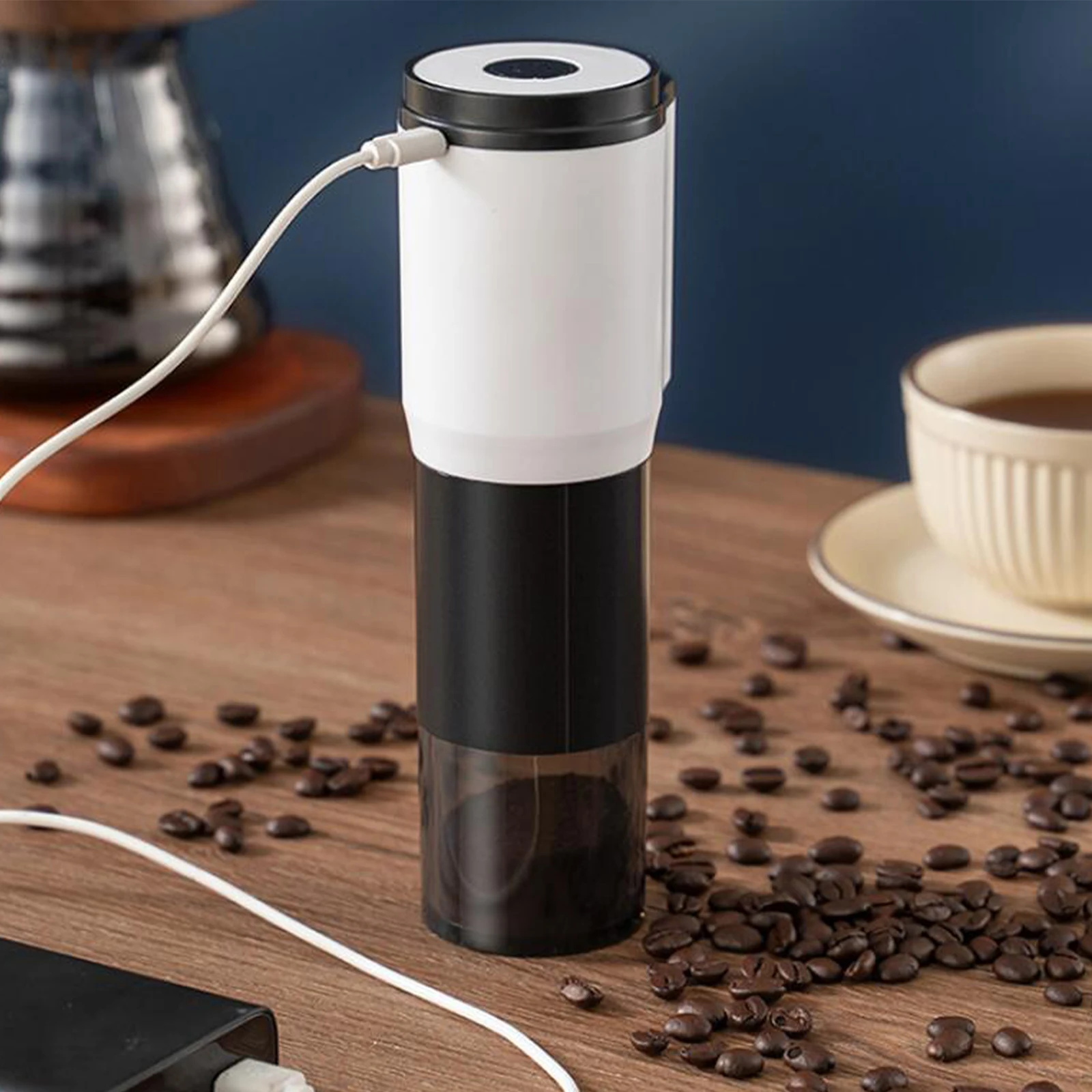 Portable Coffee Bean Grinder Removable Adjustable Coarseness USB Spice Grinder for Coffee Lover Gift Home Kitchen Outdoor Office