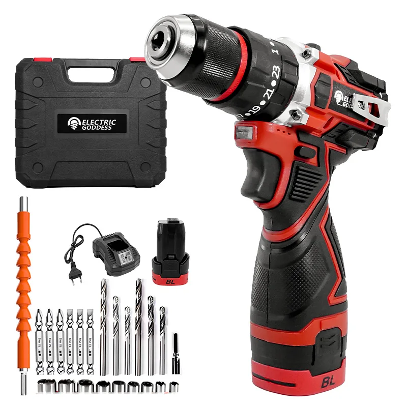 

Wireless Drill 1500rpm Brushless Electric Screwdriver Wireless Impact Gun Electric Tools Sets Household Drill Set