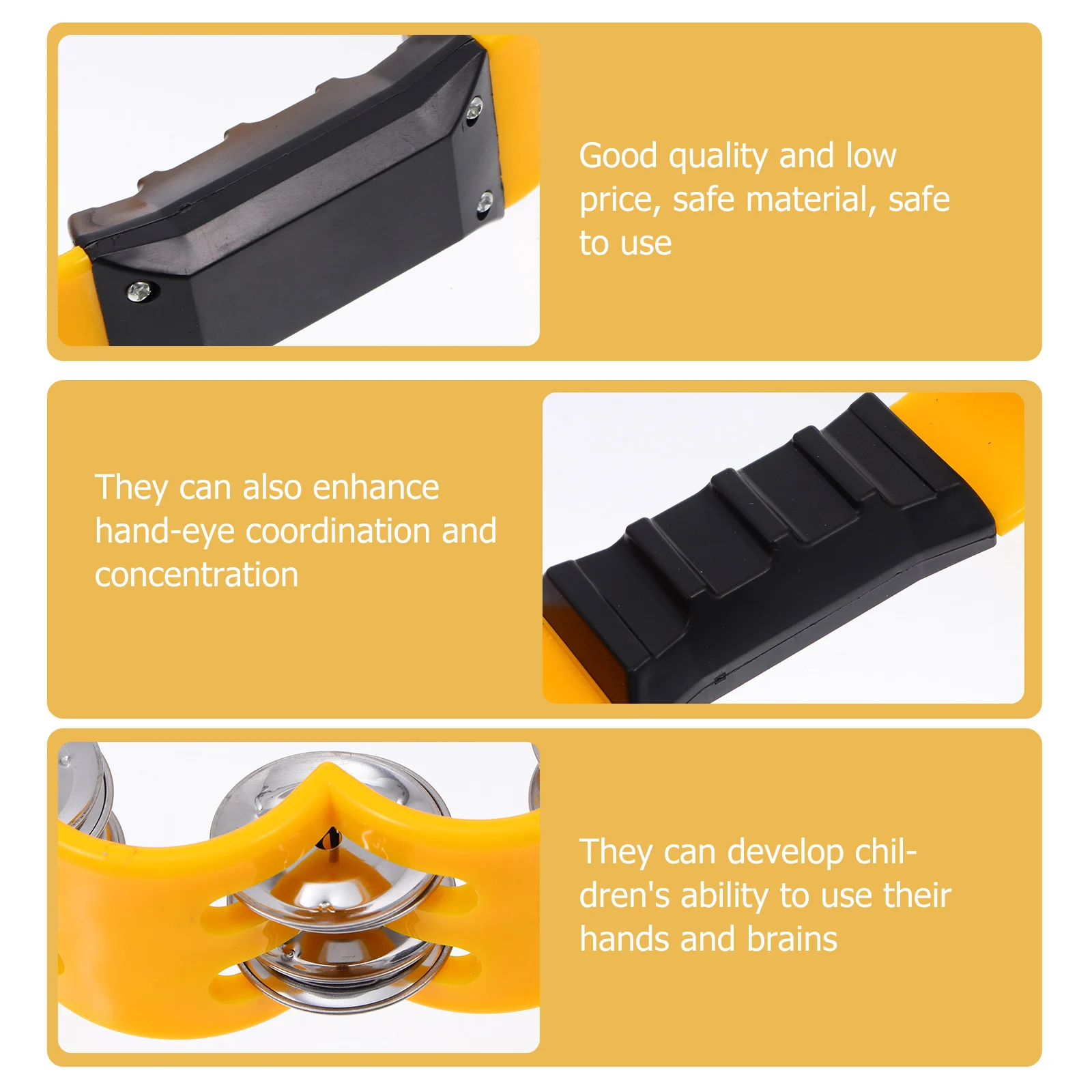 3 pezzi strumento a percussione prugna fiore campana giocattoli per bambini campanelli a mano ritmo musicale tamburelli regalo di compleanno per bambini