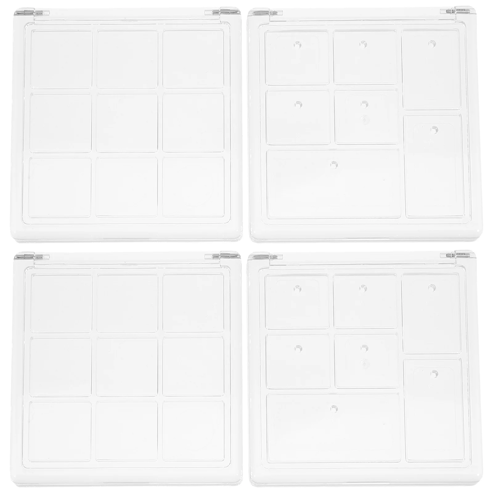 4Pcs Transparent Eyeshadow Palettes Empty Makeup Box for Eyeshadow Pans Blush Highlighter Foundation Storage Travel