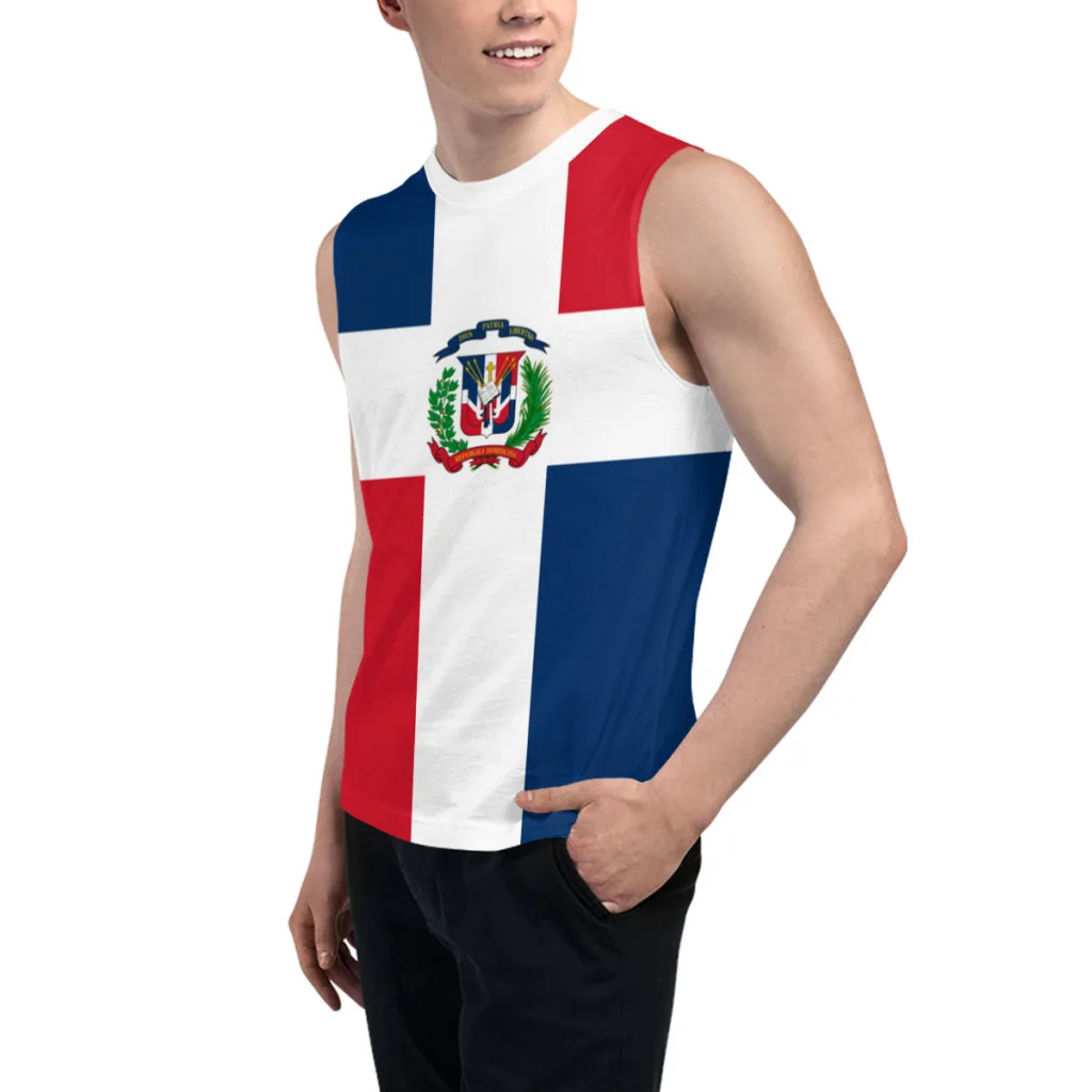 Sleeveless T-shirt Dominican Republic Flag 3D Men's Boys Tshirt Gyms Tank Tops Fitness Joggers Basketball Training Vest