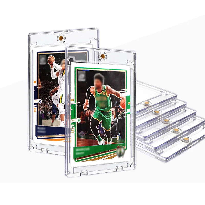 Card Case Holder 35-360pt Magnetic Attraction Type Gaming Sports Trading Card Display Case Photo Protective Sleeves