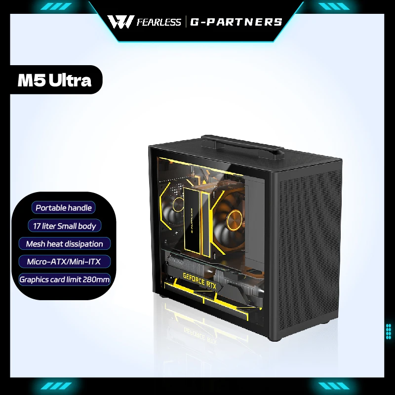 

G-PARTNERS Question M5 Ultra MATX PC case USB3.0 glass side transparent gabinetes gamer Portable computer case Compact body