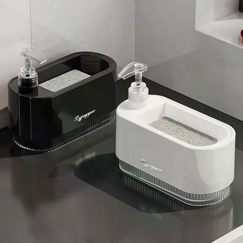 

Hand And Dish Soap Dispenser Set Detergent Dispenser Sponge Holder 2-in-1 Countertop Soap Pump Dispenser For Kitchen Sink