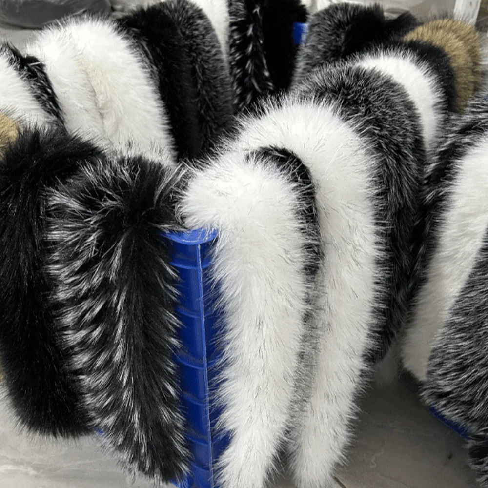 Lengthened Scarf Faux Fur Collar Windproof Design Handmade Trim Fur Collar Cape Mink-Style Fur Thickened Fur Warm Fur Collar