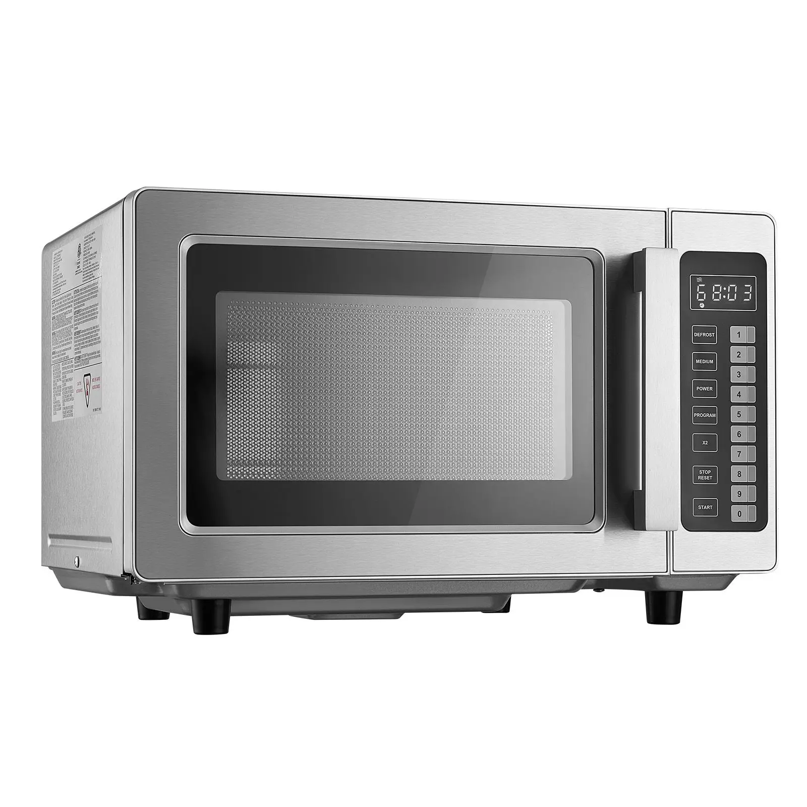Countertop Microwave Oven, 0.9 Cu Ft, 1000W Digital Stainless Steel Microwave Oven with Touchscreen, 10 Cooking Presets, 5 Power