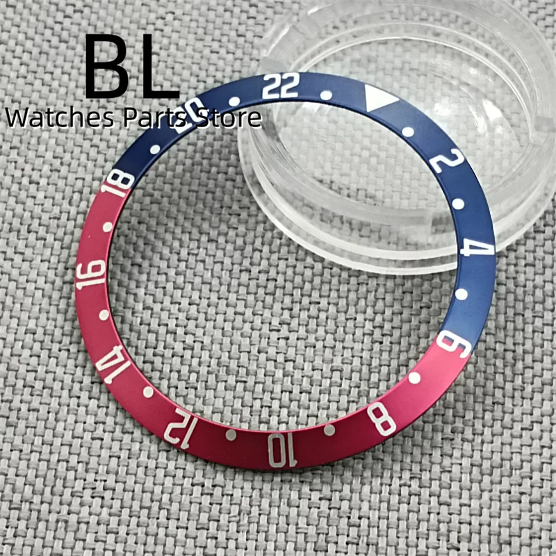 BLIGER 33mm*39.5mm Aluminum Bezel Vintage Black Red Dark Blue Brown Green White Gold Index Time Marks Fit 41mm Men's Watch Case