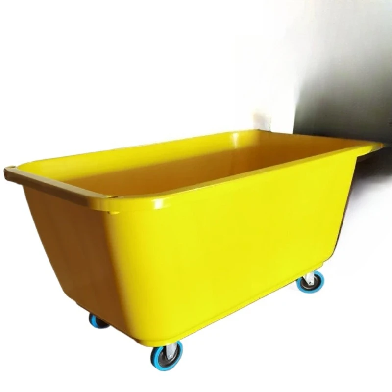 Plastic washing room push cloth cart hand push cloth clothing turnover  with wheels square box linen cart