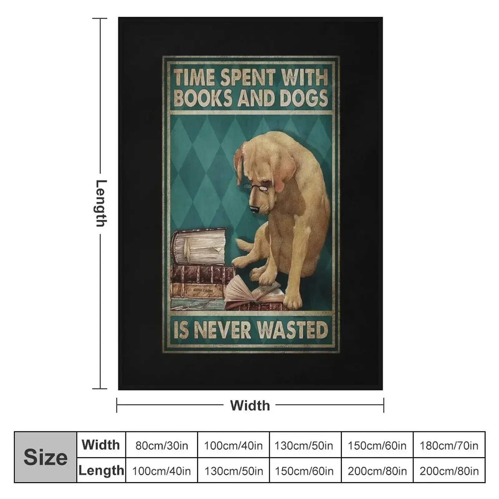 Time spent with books and dogs is never wasted dog lover Throw Blanket Bed covers Soft Beds Retros Furrys Beautifuls Blankets
