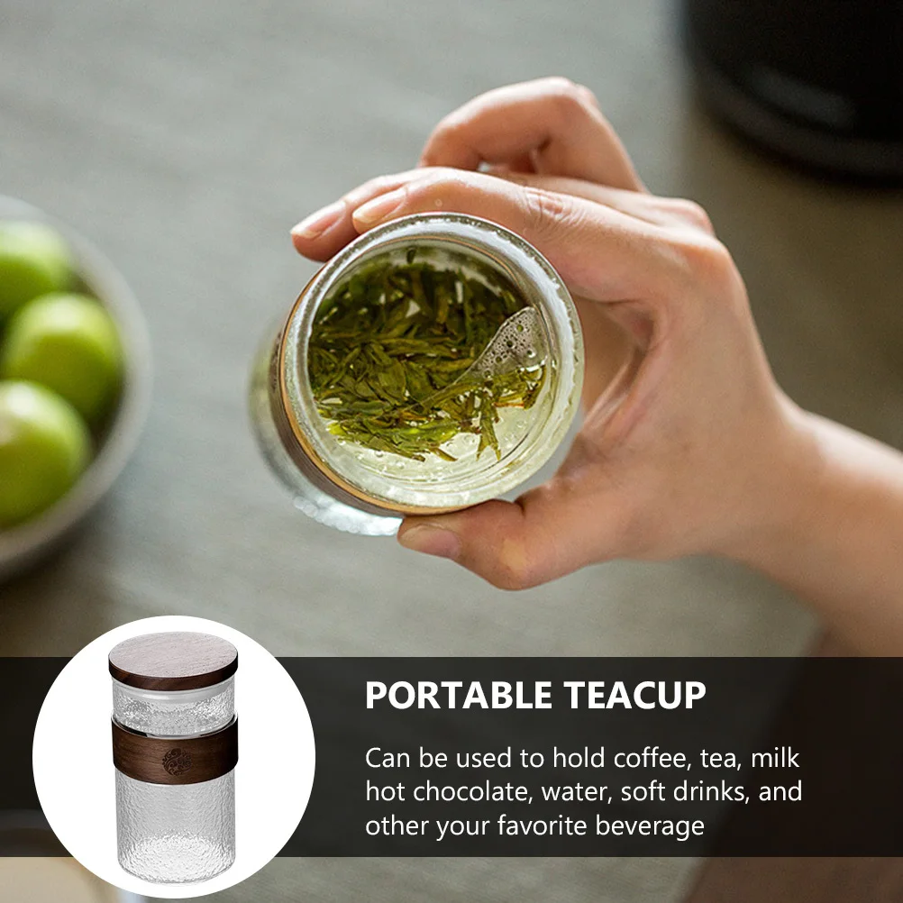 

1Pcs Tea Infuser Cup Premium Material Office Teacup Thickened Rim Lid Design Crescent Multi-Hole Filter Portable Hot Beverage