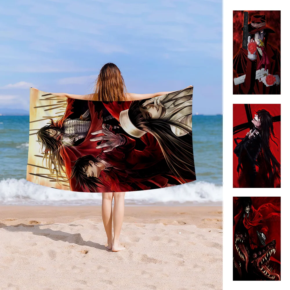 

Hellsing Microfiber Blanket Quick Drying Beach Towels Oversized Printing Super Absorbent Pool Towel Blanket