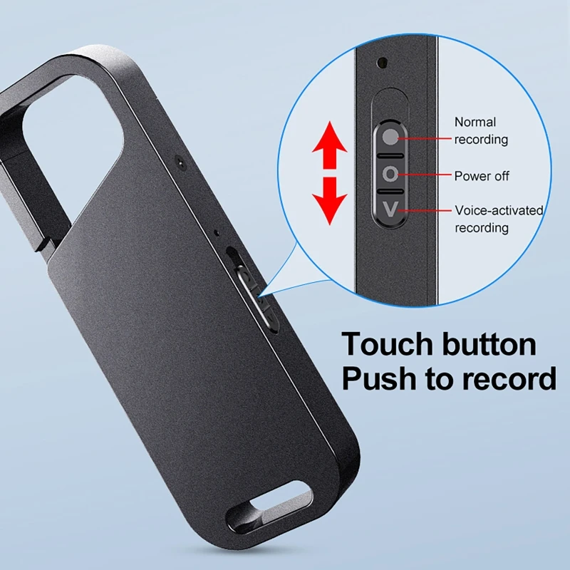 Portable One-Key Recorder Voice-Controlled Recording Segmented Recording Voice Recorder Dictaphone HD Noise Reduction MP3 Player