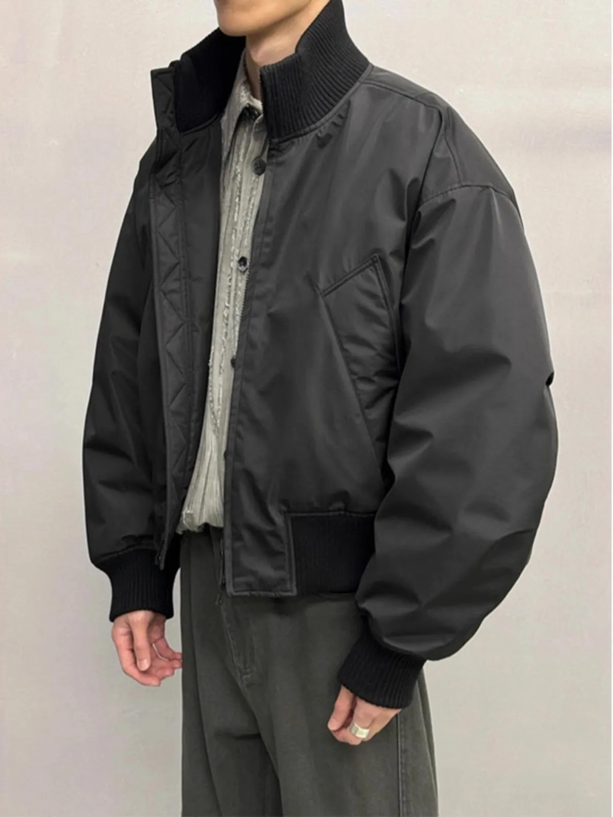 

Cleanfit ort down Cotton Jaet Men's Winter American Workwear Baseball Jaet Lined Cotton Outerwear Warm Casual Sle