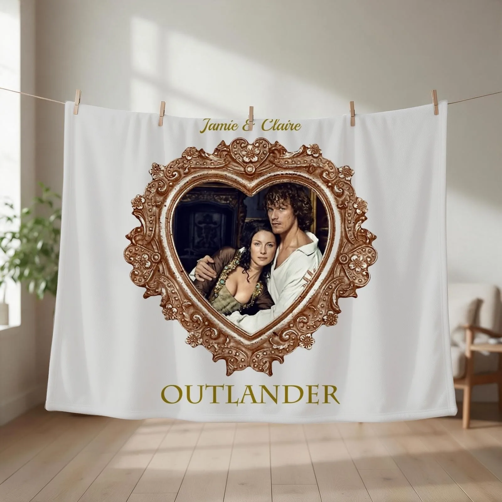 New Jamie and Claire Throw Blanket Picnic Soft For Decorative Sofa Blankets Sofas Of Decoration Blankets
