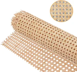 Bastón de rejilla abierta tejida con cinta tejida de ratán de 45x350cm de ancho para muebles, gabinetes, sillas y techo