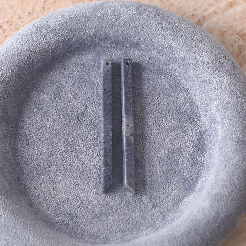 Blue Jasper Geometric Bar Pendants Handcrafted Natural Stone for Minimalist Artisan Jewelry 56x4x4mm-3.6g