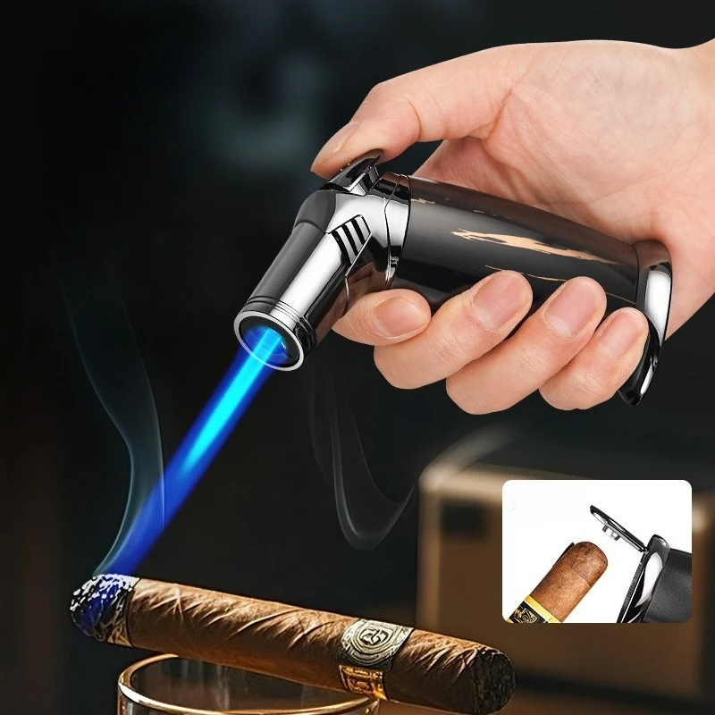 

Высокотемпературная ветрозащитная газовая горелка-зажигалка с турбопламенем на бутане, с защитой от случайного включения, для сигар, с алмазной насадкой