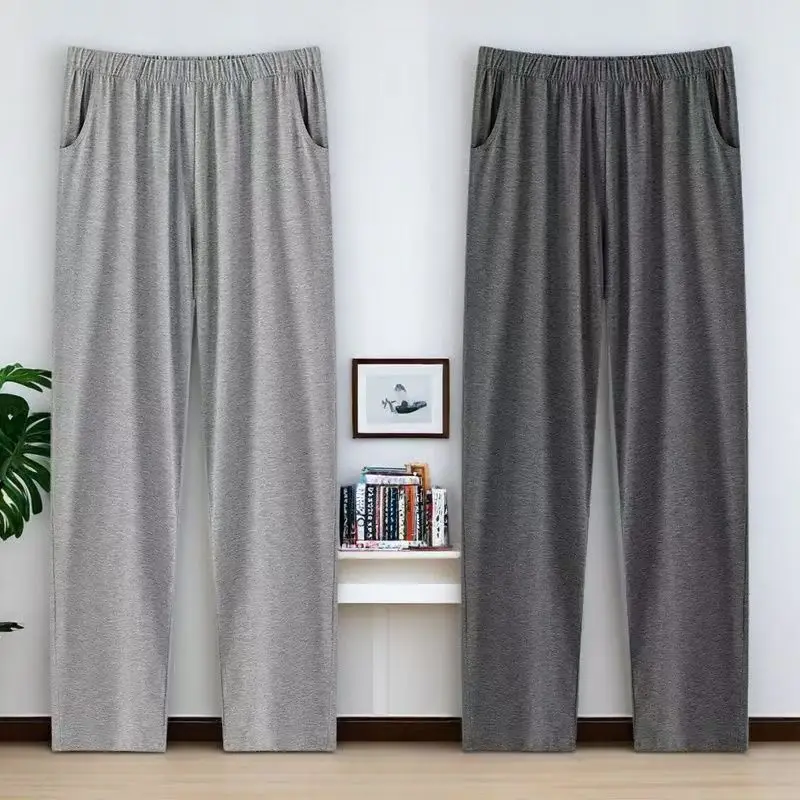 High-Looking Pajama Pants for Men, Casual, Thin, Loose, Long, Large Size, Open, Good-Looking Wide-Leg Pants for Young and Middle-Aged People