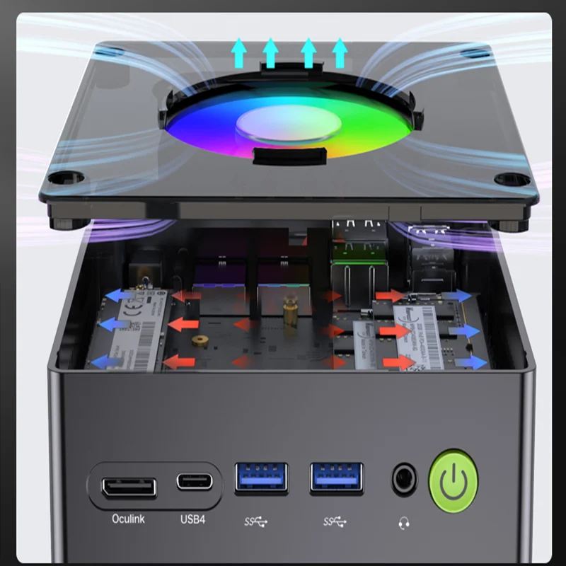 GMKtec NucBox K11 Mini PC AMD Ryzen 9 8945 5.2GHz Windows 11Pro 2.5G LAN2 WiFi6E BT5.2 Cooling 2Fan USB 4.0 Mini PC for Gaming