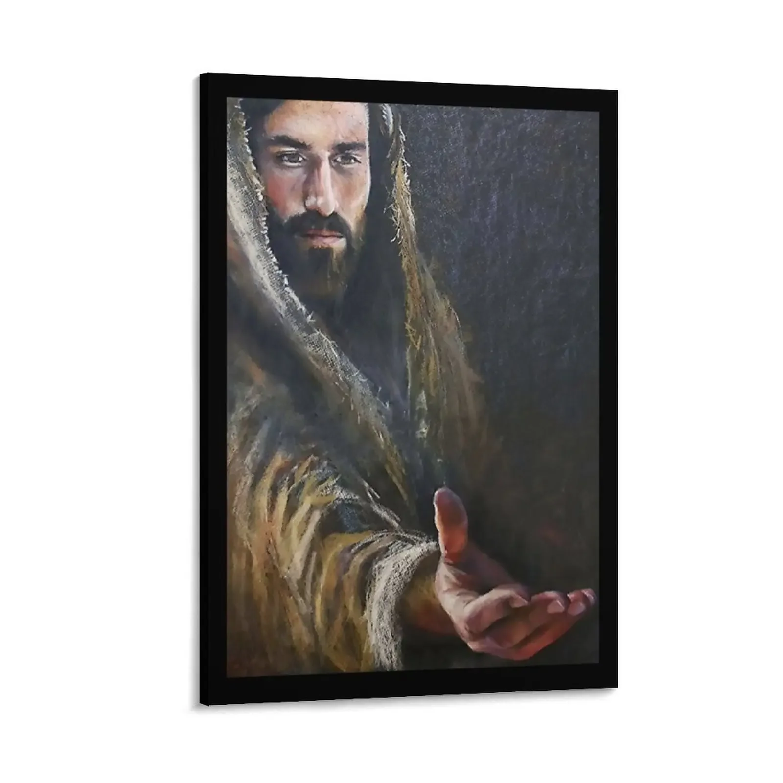

The Hand Of God - Jesus Reaching Hand - Put Your Hand In The Of Jesus Canvas Painting Wall decoration frame