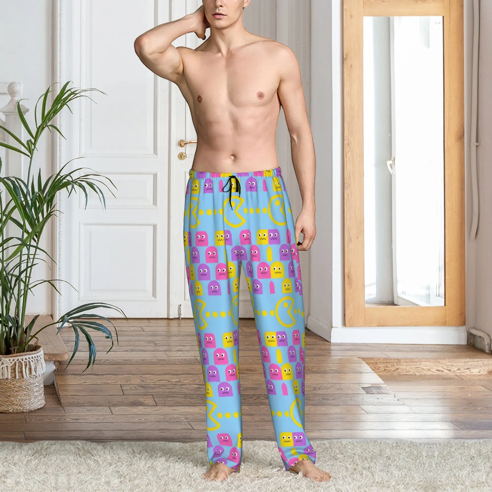 Custom P-Paced Pajama Pants for Men Video Game Sleepwear Lounge Sleep Bottoms Stretch with Pockets view 6