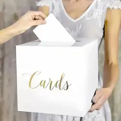 1set White Card Boxes Wedding Voting Game Box Wedding Reception Envelope Money Card Receiving Box Decor Supplies Accessories