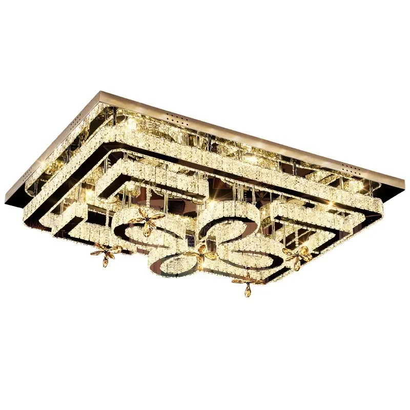 

Living room main light crystal light rectangular modern light luxury atmosphere led ceiling
