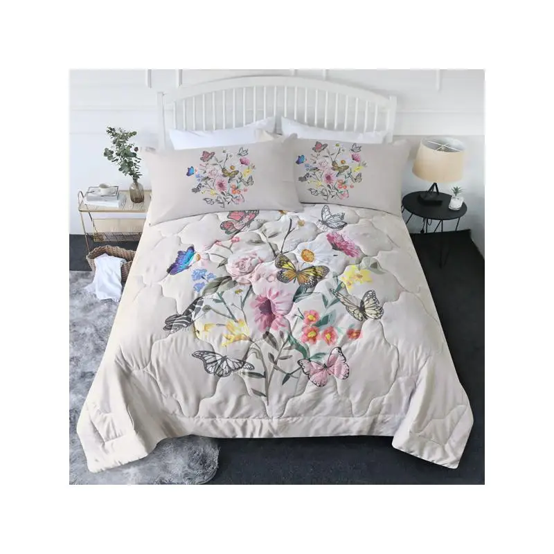 

Light Pink Butterfly Comforter Bedding Set Twin Size for Girls and Women, Includes 1 Soft Comforter and 2 Pillowcases, Suitable