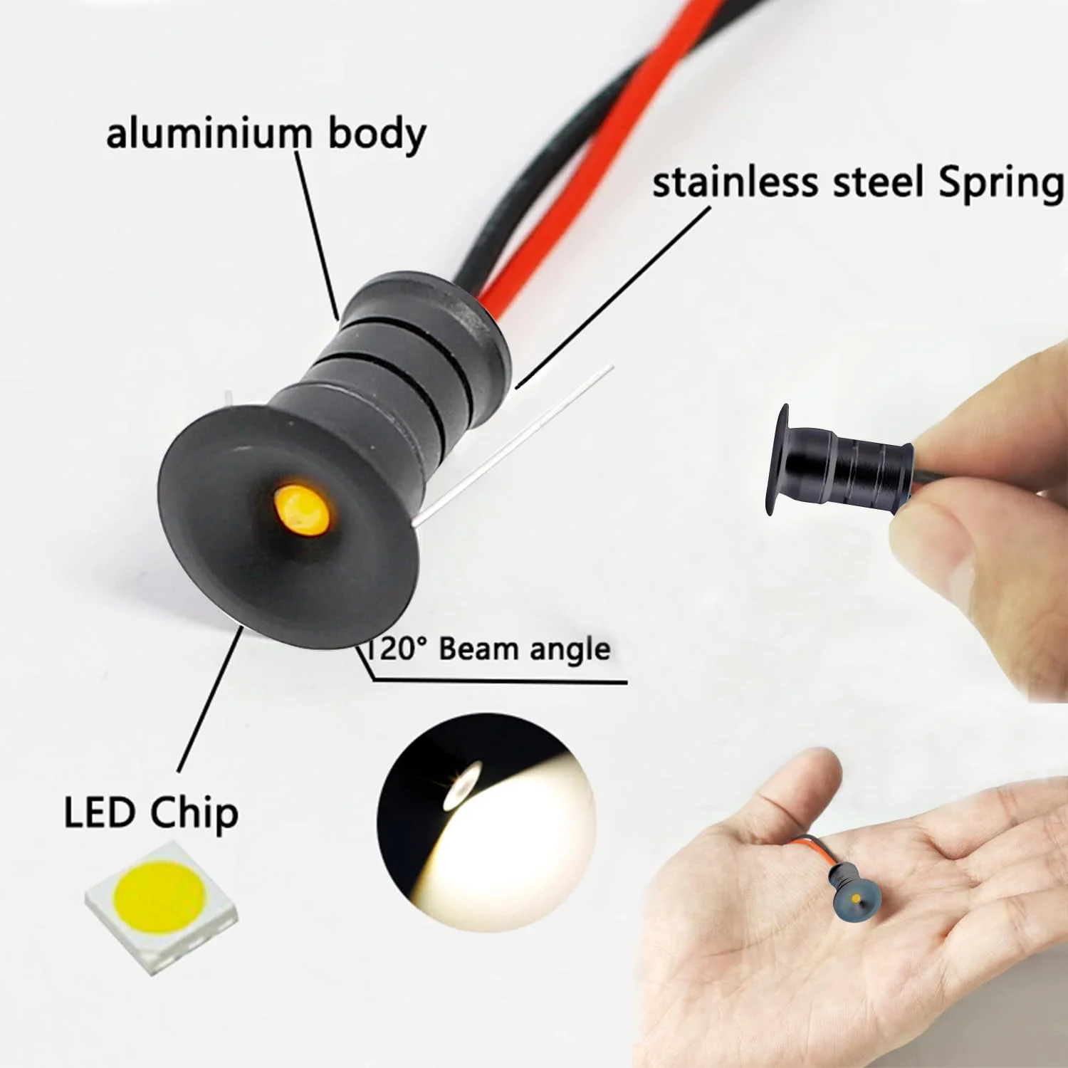 Super Mini Spot LED 12V Spotlight 0.5W Dimmable Spot Lights Recessed Ceiling Spotlight IP65 Car KTV Bar Bedroom Stair Spot Lamps
