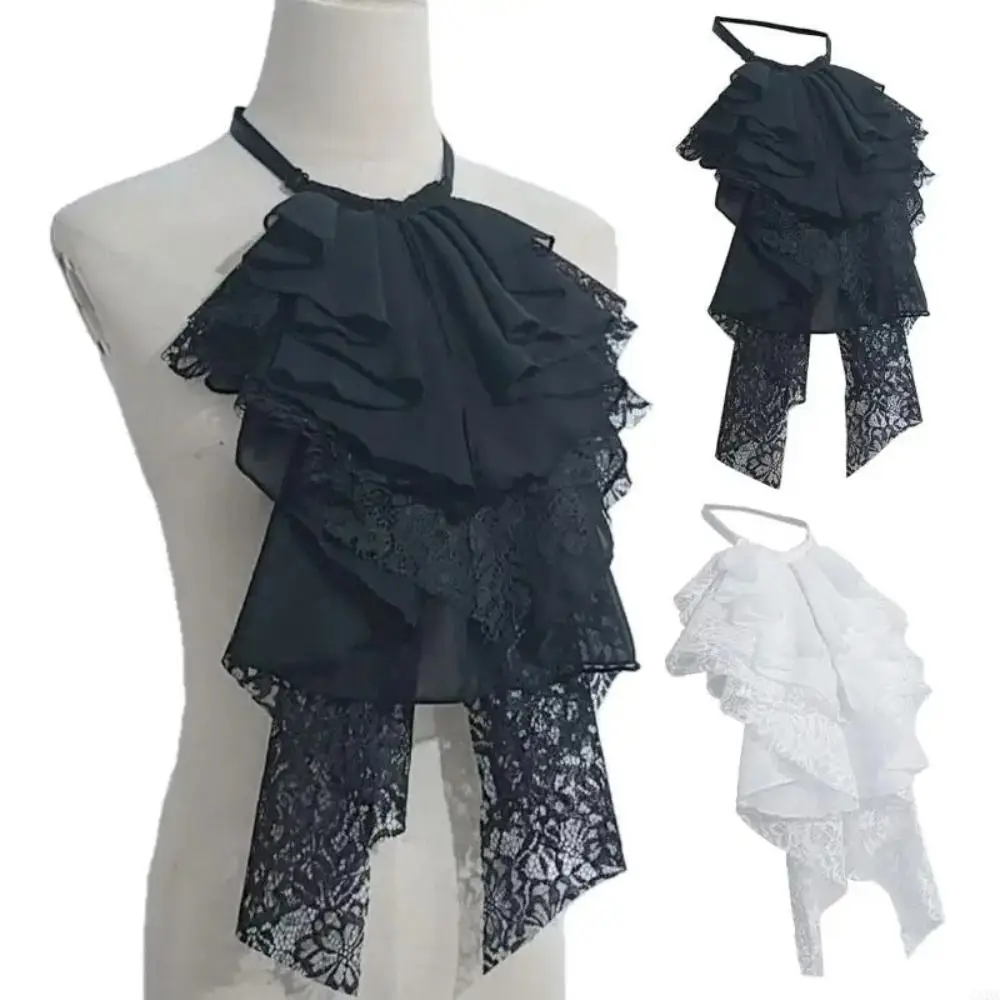 Detachable Layered Lace False Collar Adjustable Retro Ruffled Design Collar Elegant Comfortable Fake Lace Collar Women