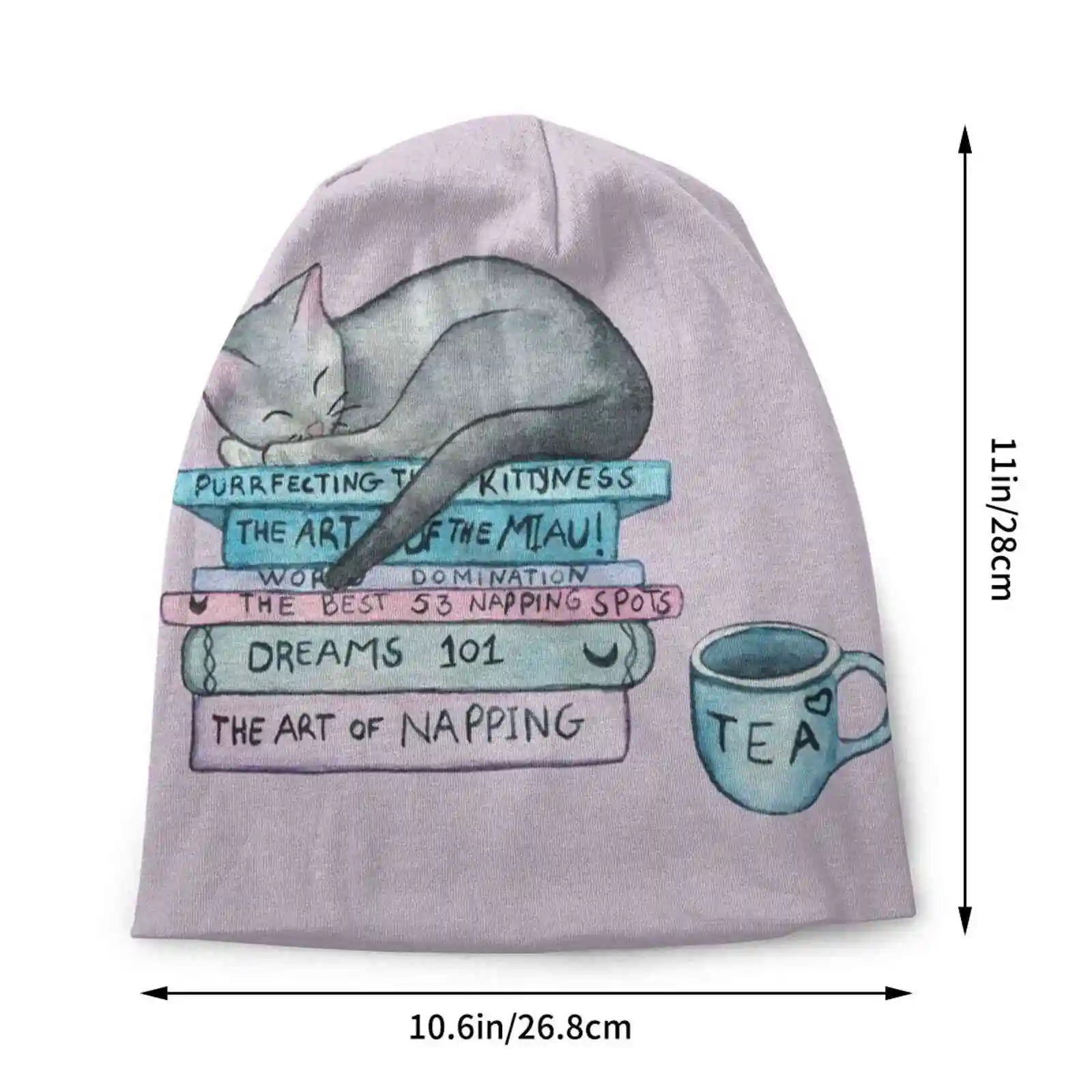 The Art Of The Miau Knitted Hat Warm Beanie Outdoor Caps Cats Reader Bookworm Cute Funny Nap World Domination Dreams Dreaming