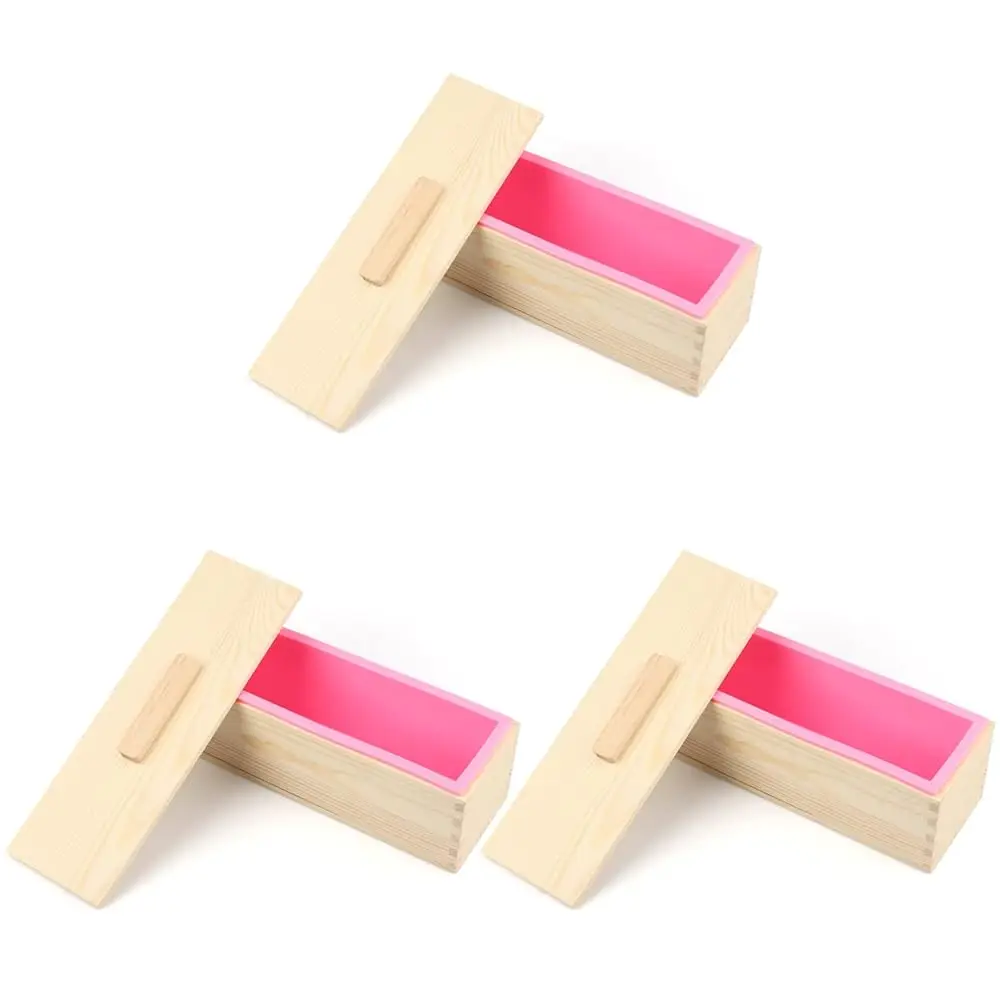 

3 Packs 42 oz Soap Loaf moldses, Soap moldses for Soap Making with Wooden Boxes, Set of 3, Soap Bar moldses Can Be Used for H