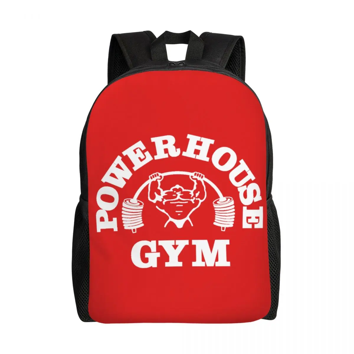 

Customized Powerhouse Gym Backpacks Women Men Casual Bookbag for School College Fitness Building Muscle Bags