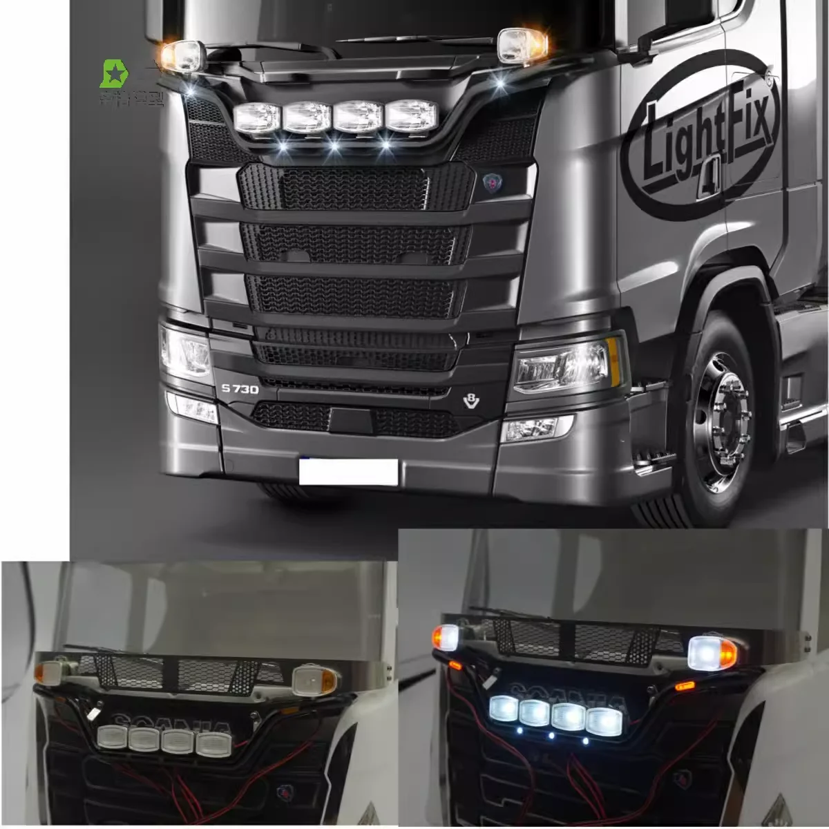 Aluminum rod light for Tamiya Teague trailer scania 770s 56371 for 1/14 RC Dump Truck Tipper Trailer SCANIA VOLVO BENZ MAN Part