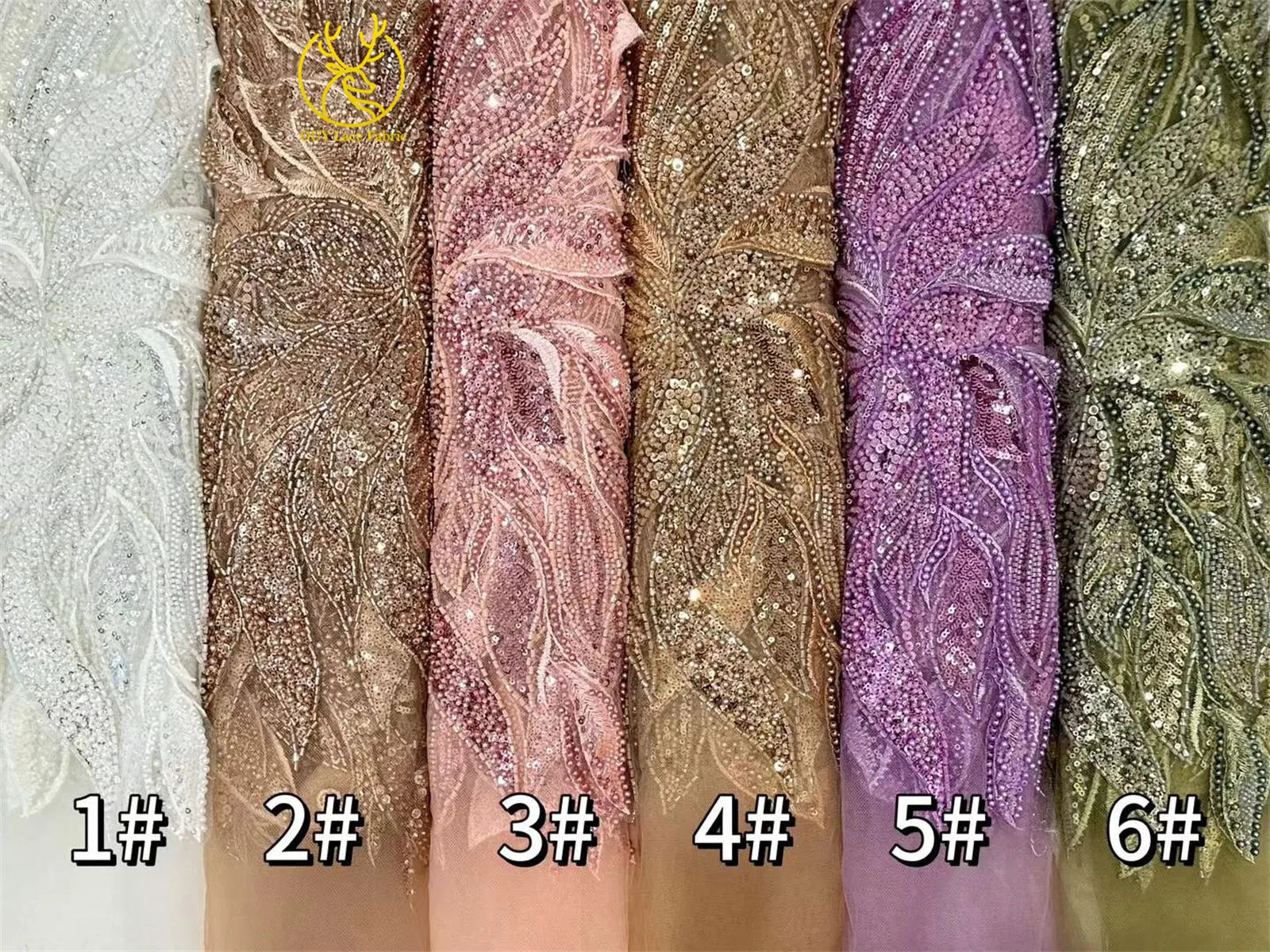 3D Hot New African Beaded Lace Fabric 5 yards Luxury French Sequins Embroidery Mesh Lace Fabric Ladies Wedding Party Dresses