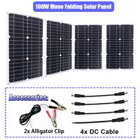 100W 18V Monocrystalline Solar Panel, 8 USB Charging Ports, Semi-Flexible Solar Battery Panel for Outdoor Power, Solar Energy