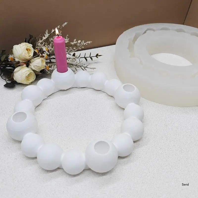 Round Balls Holder Molds Base Moulds Decorative Ornament Silicone Mold Hand-Making Accessories for Candle