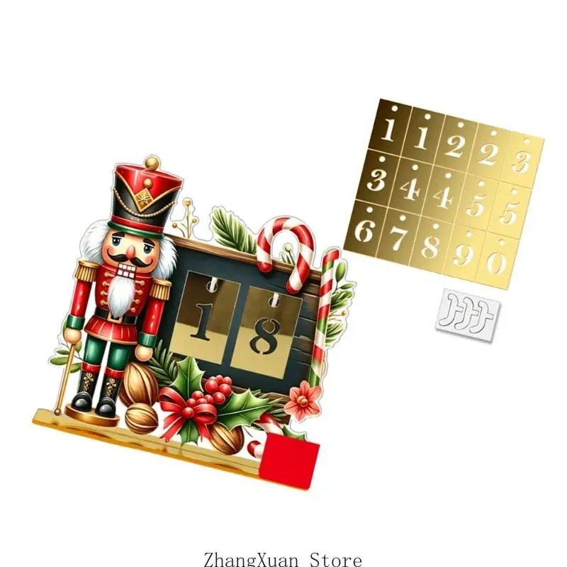 Freistehendes Weihnachtsdisplay mit Datumskarten für Schreibtische und Regale 3XUF – Detail 8