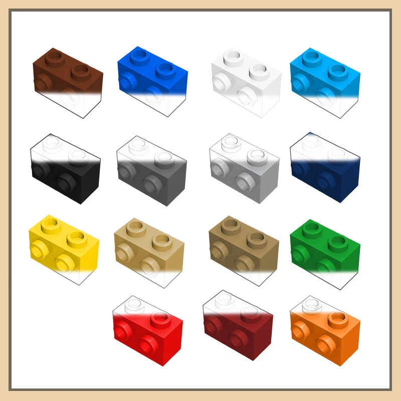 

Высоко совместимый 11211 строительный блок мелких частиц MOC, запасные части 1x2, односторонний с адаптером, выпуклый точечный кирпич, 50 г, 63 шт.