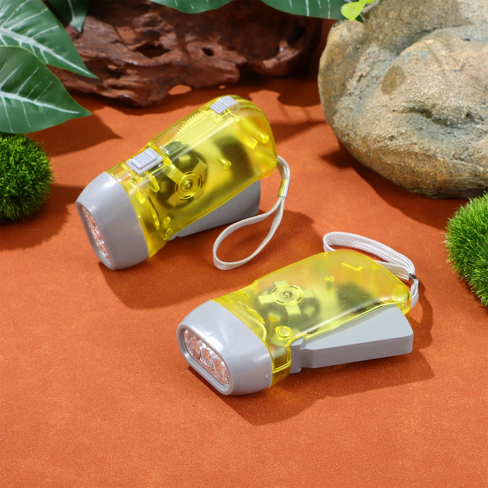 3pcs Hand Crank Flashlight LED Emergency Light Survival Camping Repair Bright Manual Wind Up Flashlights Bulk Rechargeable