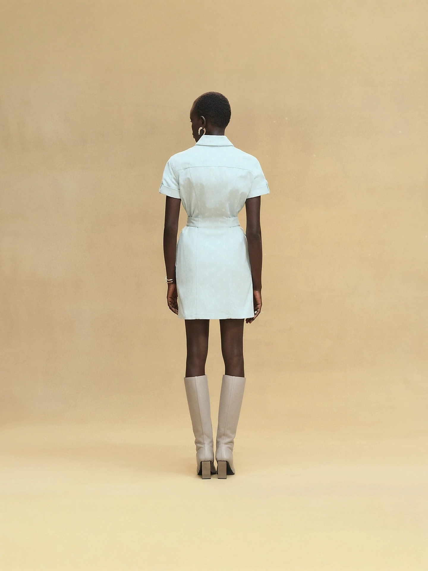 Spódnica z wysokim stanem, bawełniana, dżinsowa, z nadrukiem w kształcie świńskiego nosa, zapinana na jeden guzik, w stylu vintage, miejska, do dojazdów do pracy, o luźnym kroju, H pe.