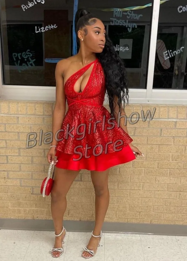 Red Cocktail Dresses Cutout Strappy Sweetheart Hottie Mini Short Crystal Applique DressesFor Special Events