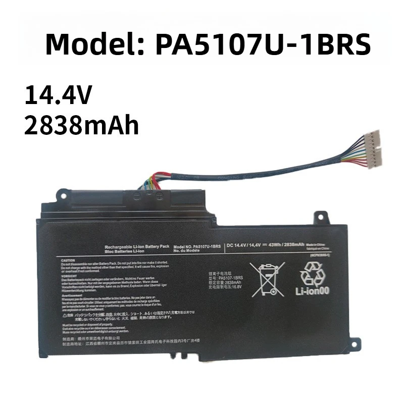 PA5107U-1BRS 2838mAh Batería para Satélite L55-A5284 P55t-A5116 P55t-a P50-b P50 P50-A L55t L55 L50-A L50 P55-A5200 S55t-A5389