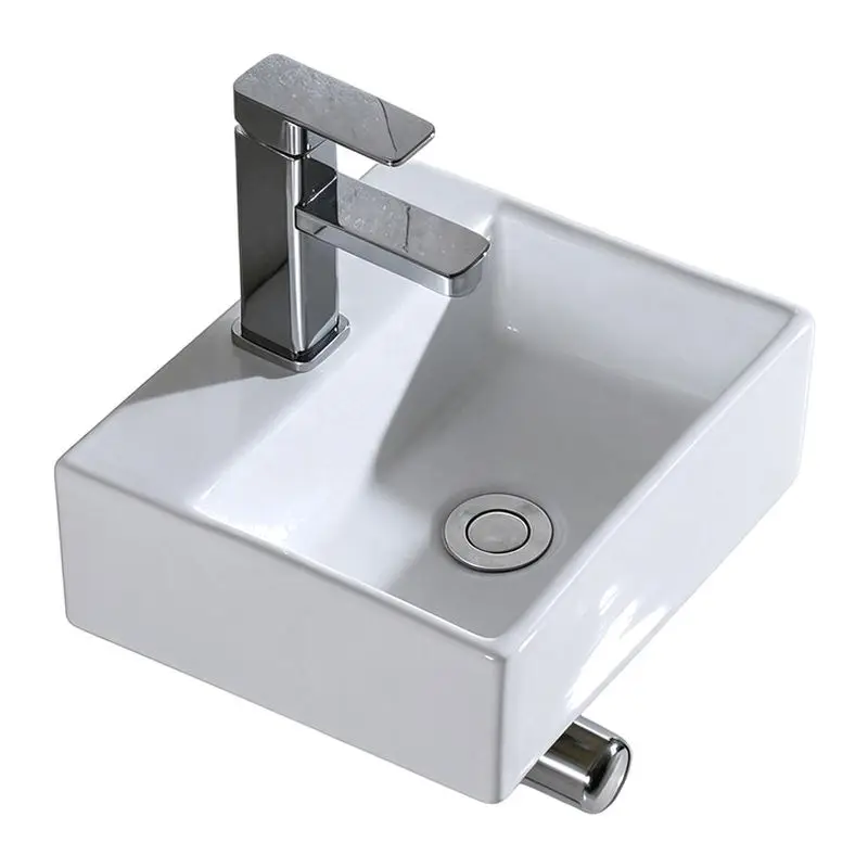European Simple White Ceramic Washbasin Thick Side Table Basin Bathroom Balcony Washbasin