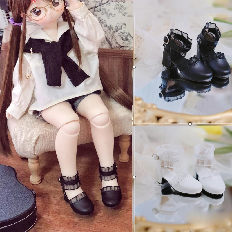 D04-B207 children handmade toy BJD/SD 1/4 MSD TF Lace thick heels 1pair