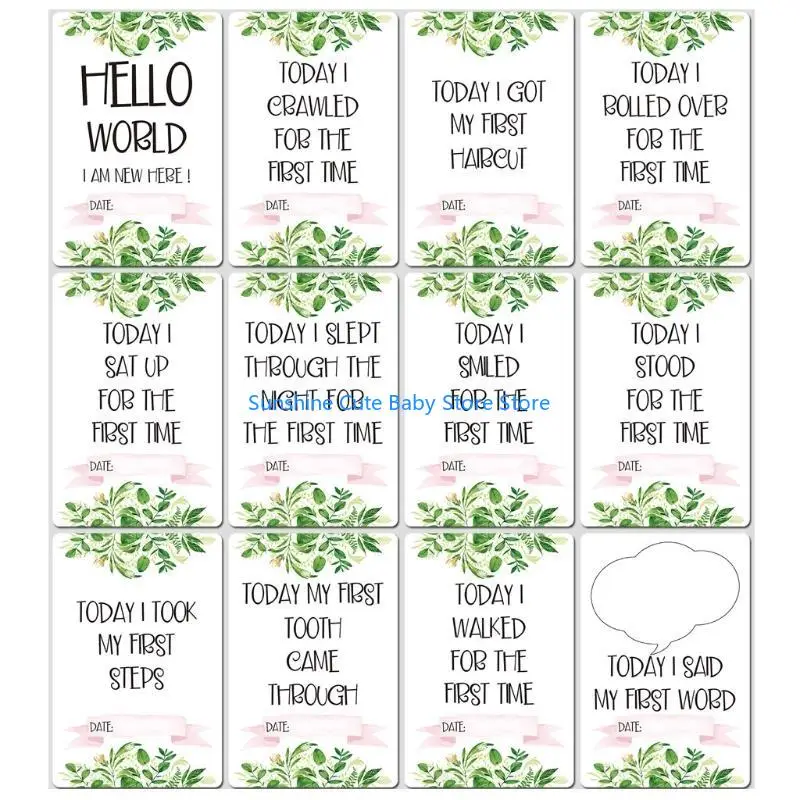 C5AF بطاقات عمري الأولى لعمر الطفل من 0 إلى 12 شهرًا صور بطاقات الصور التذكارية للرضع حديثي الولادة هدايا الذاكرة المتنامية