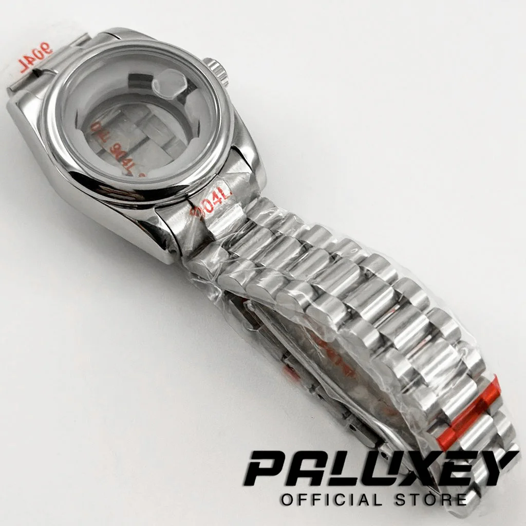 31 มม.NH05 Sapphire Glass Presidential สร้อยข้อมือกันน้ํานาฬิกาสําหรับสุภาพสตรีผู้หญิง Fit NH05 NH06 การเคลื่อนไหว